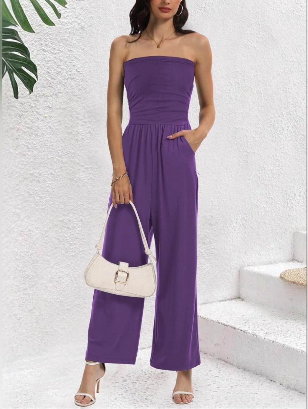 STOLKISS Strapless Wide Leg Jumpsuit – Purple – Size XL – Nee In Orginal Package
